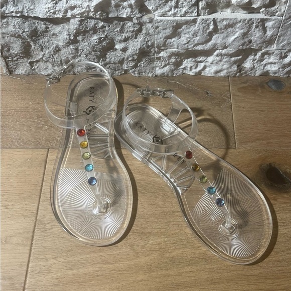 KATY PERRY THE GELI STUD CLEAR DIAMOND SANDALS  SIZE 6 COLOR CLEAR DIAMOND  NWT - Picture 4 of 5